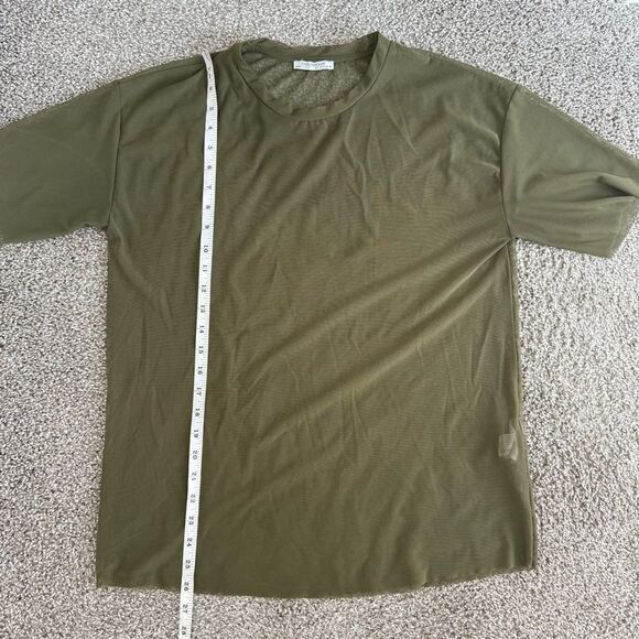 ZARA | Mesh Tee in Olive Green - Picture 7 of 7